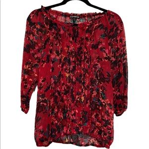 Express Women’s Blouse Top Pullover Tie Neck - Size Medium